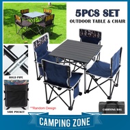 Camping Table and Chair 5pcs Set With Carry Bag Outdoor Camping fishing Picnic Travel Foldable Portable Kerusi khemah