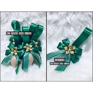 New design-( Green ) Bunga telur gantung ribbon metal flower murah simple cantik 25pcs/1set 50pcs/1s