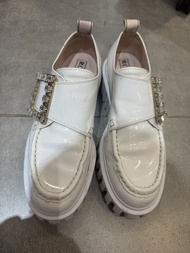 Roger Vivier 白色水鑽厚底樂福鞋