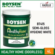 Boysen Healthy Home Odorless and Anti-Bacterial Paint Semi-Gloss Hygenic White - 4L