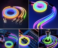 66W快充發光一拖三充電數據線
