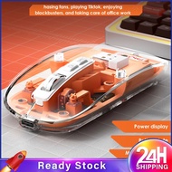 Emerit M133 Wireless Mouse Bluetooth-compatible Three-mode Transparent Mouse Rechargeable Mute 2400d