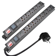 รางปลั๊กไฟ หน่วยจ่ายไฟฟ้า PDU Power Strips  Surge Protection 2-20 Ways universal Socketปลั๊กสหภาพยุโ