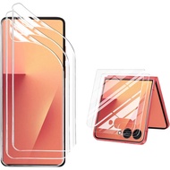 3 Pack for Samsung Galaxy Z Flip 7 Screen Protector,3 Front Tempered Glass + 3 Main TPU Screen Prote