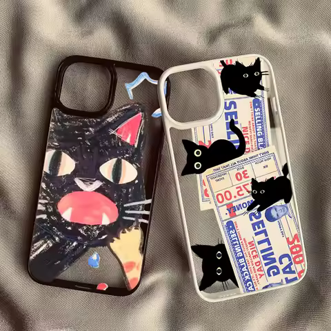 Doodle Angry Cat Clear Phone Case for Redmi Note 11 13 12 14 Pro Plus 5G Redmi 14C 13C 12C 4G Xiaomi