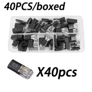 40pcs D2 terminal block Double-Wire Plug-in Connector Led Light StripConnectors 2 Pin Low Voltage Wi