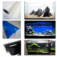 STICKER BACKGROUND AQUARIUM AQUASCAPE SKOTLITE SKOTLET HITAM BIRU