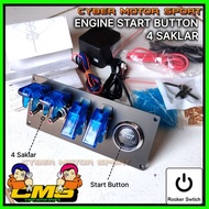 Engine Start universal ignition switch start button black & carbon. Tombol dan switch starter drag r