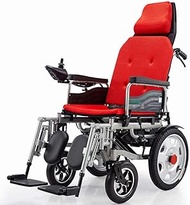 Adult Wheelchair,Heavy Duty Electric with Headrest,Foldable and Lightweight Powered Wheelchair,Seat Width: 45Cm,Joystick, Power or Manual for Disabled