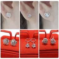 925 SILVER EARRINGS WITH WHITE GOLD PLATED 925 SILVER ADULT EARRINGS/ TOGE EARRINGS OR BEAN EARRINGS