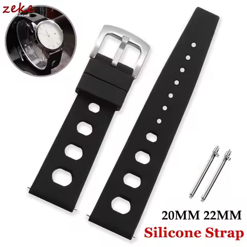 20mm 22mm Silicone Watch Straps for Oris for Seiko Watch Strap Men‘s Tropical Diving Quick Release W