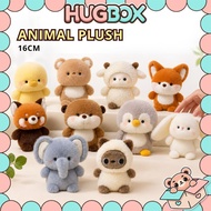 Hug Box Animal Plushie Patung Haiwan Kecil Elephant Plush Toy Soft Plushie Patung Gajah Comel Fox Pl