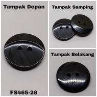 Black suit buttons size 28L / 18mm EXPORT QUALITY FS465-28 Black
