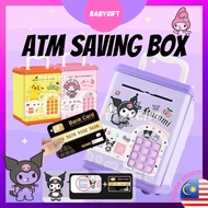 ATM Kids Money Saving Box Piggy Bank Password Tabung Duit Digital Kuromi Money Fingerprint Unlock Ca