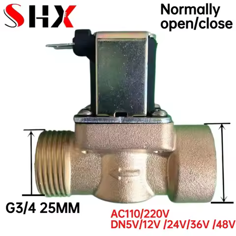 G 1/2'' Normally Closed Electric Brass Solenoid Valve Magnetic Switch DC 5V 12V 24V 36V 48V AC 110V 