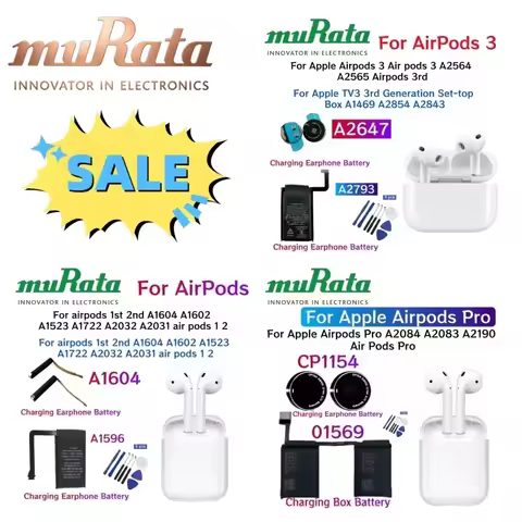Replacement Battery for AirPods 1 2 3 Pro Pro1 Pro2 AirPods3 A2565 A2564 A2083 A2084 A2190 Wireless 
