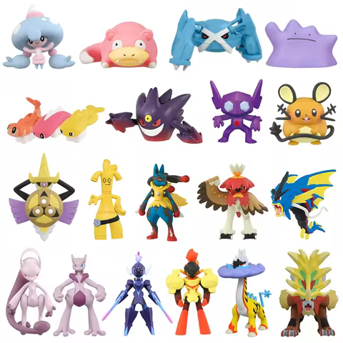 Original TAKARA TOMY Pokemon Action Figures Toys Mage Mewtwo Y Raging Bolt Anime Model Tiberim Metag
