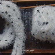 Polka Dots Plush Yarn Fluffy Yarn for Crochet Bundle White yarn Wool Yarn Fur Yarn Knitting Yarn Cro