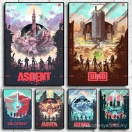 Online game map poster game player painting wall art game room decoration canvas aesthetic painting 