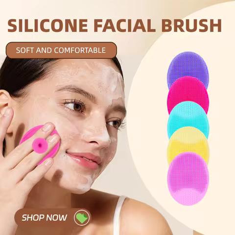 1pcs Silicone Face Wash Brush Clean Pores Baby Shampoo Brush Baby Bath Brush Soft Hair Round Shampoo