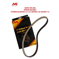 MEAUSU AIR COND BELT   MSFB-3PK-006 / 3PK660   HYUNDAI ELANTRA 1.6 / 1.8  MATRIX 1.8  ACCENT 1.5