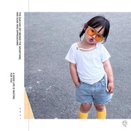 KIDS FASHION Summer Solid Colour Two-button Drawstring Top-GC329