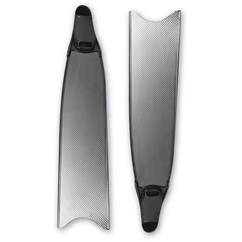 Freediving Long Fins Fiberglass Blade ICE Translucent With Water Strip Diving Flippers Swimming Fins