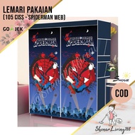 lemari portable Lemari Plastik Lemari Pakaian Lemari Multifungsi 105 CISS KARAKTER - SPIDERMAN WEB S