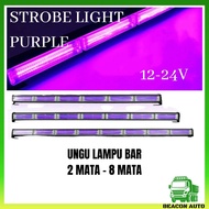 WESHOW Lampu Lori LED Kelip-Kelip Ungu Purple Lampu Beacon Warning Light Led Light Bar Purple Akseso