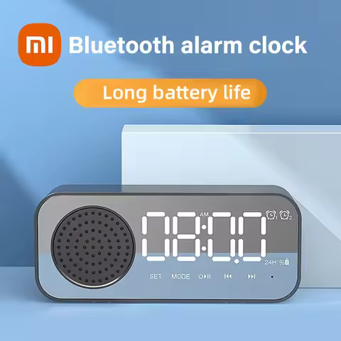 Xiaomi Bluetooth Wireless Alarm Clock LED Mirror Digital Clock Bluetooth Speaker Clock Hifi Sound Qu