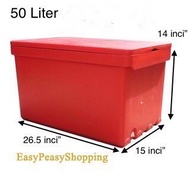 50Liter Heavy Duty Cooler box/Ice box/Ice bucket/Tong ais/Plastic Ice Tong(READY STOCK)
