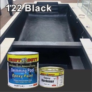 122 BLACK SWIMMING POOL EPOXY PAINT /Heavy Duty • 2-Part Epoxy Acrylic Waterproof Coating • Kolam Renang