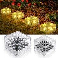 4pcs Solar Brick Lights Landscape Path Light Garden Decoration Yard Paver Road Lighting Recessed Pav