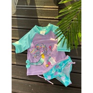 2 pcs long sleeve kids children Girl Boy cartoon Swimming wear swim suit