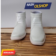 White Men's Pdh Shoes, shiny white men's service shoes