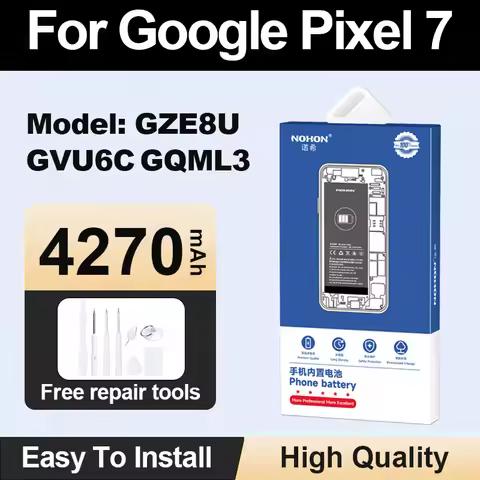 NOHON Battery for Google Pixel 7 7A 6 5 GZE8U GP5JE GMSB3 GTB1F GWKK3 Li-ion Phone Batteries +Free T