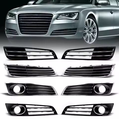 Fog Lamp Grill For Audi A8 D4 2010-2013 Fog Lamp Cover Front Bumper Fog Lamp Foglight Grille Cover F