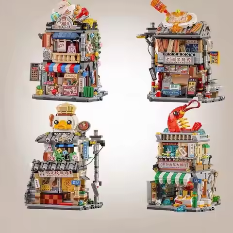 LOZ 1290 1291 1292 1293 mini Blocks Teens Building Toys Girls Gift Food Street DIY Bricks Puzzle Hom