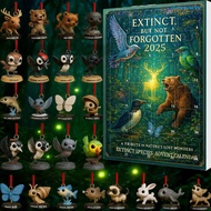 Shenyoushop Extinct Species Advent Calendar 24-Day Christmas Countdown Decoration 2D Flat Acrylic An