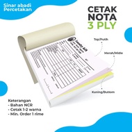 Cetak Nota 3ply/rangkat 1 Warna Murah dan Cepat