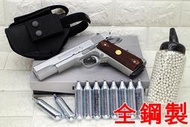2館 鋼製 INOKATSU COLT M1911 手槍 CO2槍 銀 實木 優惠組D 井勝 1911 柯特 MEU 