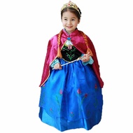 Frozen Princess Anna Dress Ice Queen Elsa Dresses for Girls Birthday Party Vestidos Kids Girls Cloth