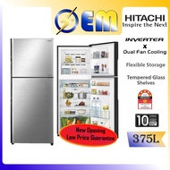 375L HITACHI 2 -Door Inverter Fridge 2-Pintu Peti Sejuk | Dual Fan Cooling Refrigerator | R-VX420PM9