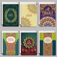 Happy Diwali card Indian Row Light Festival card Garnesh Gift card Deepavali wish