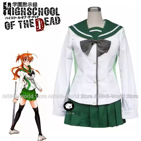 Anime HIGHSCHOOL OF THE DEAD Miyamoto Rei Women School Uniform Short Skirt Halloween Cosplay Costume