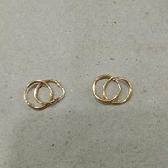 Plain ring baby earrings 1/4 gram light gold