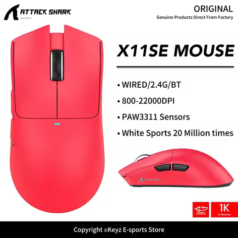 ATTACK SHARK X11SE/X11/X11Ultra Gaming Mouse PAW3311 Broadcom BK52820 Master Chip Tri Mode Connectio