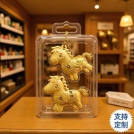 Pure Gold 999 Xishi Fortune 20mg Cute Bell Rope Keychain Car Bag Hanging Small Gifts for Friends