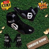 Drag Race Motorcycle Shoes and Gloves