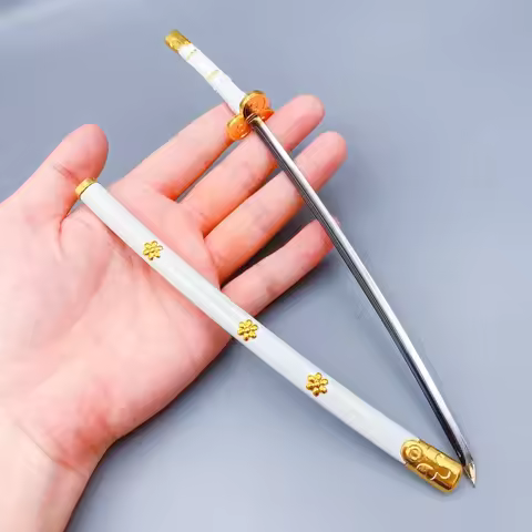 9.5inch 24cm Roronoa Zoro Katana Three Piece Sword Ninja Knife Blade Anime Metal Zoro Mini Japanese 